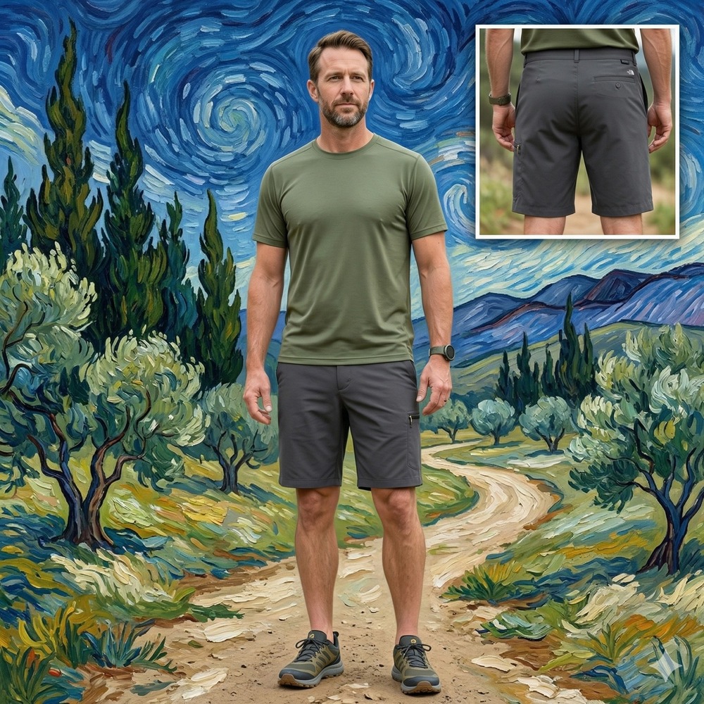 The North Face FlashDry Mens Hiking Shorts Size 36 Asphalt Grey NF00CE6M